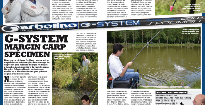 Test matériel : G-SYSTEM MARGIN CARP SPÉCIMEN